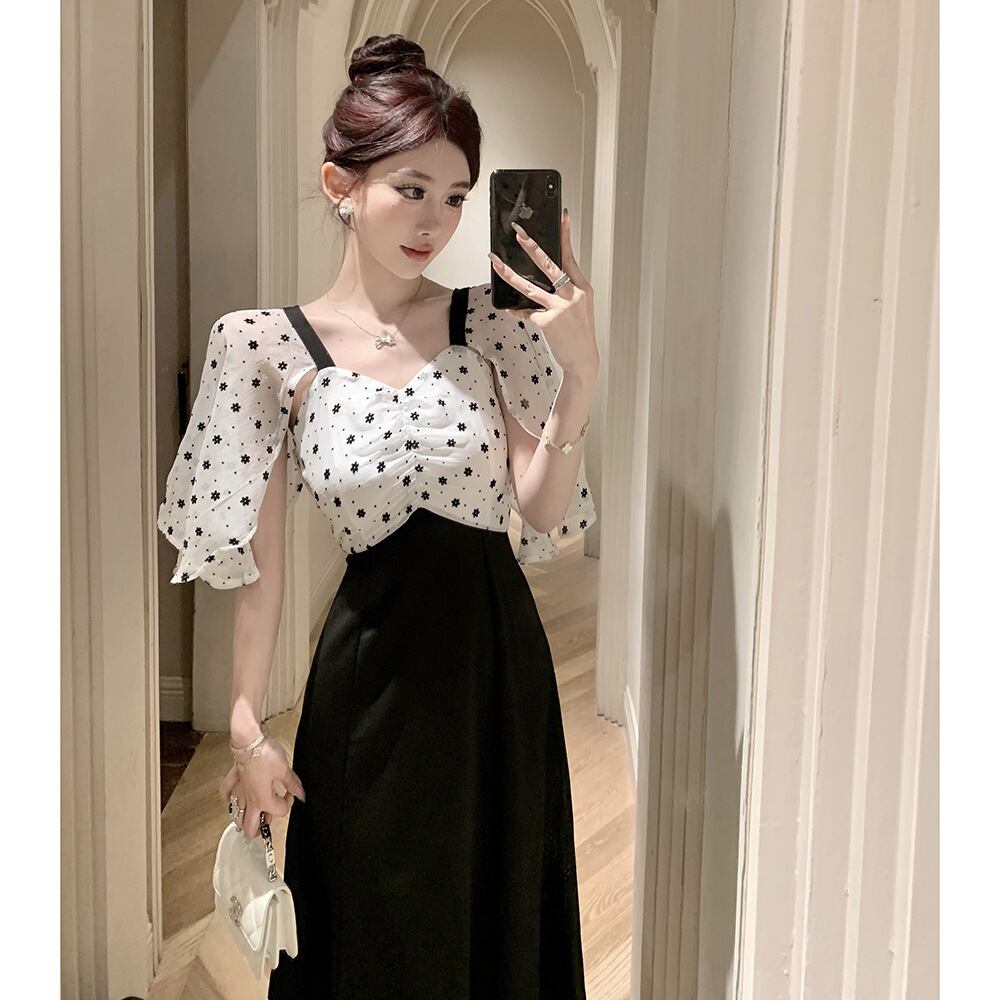 【dress】メッシュ切り替えワンピース G20254