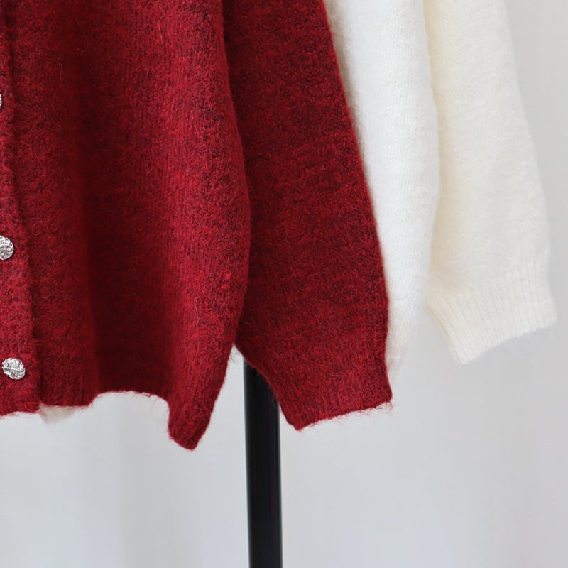 【outer】レース切り替えニットカーデ　M27325