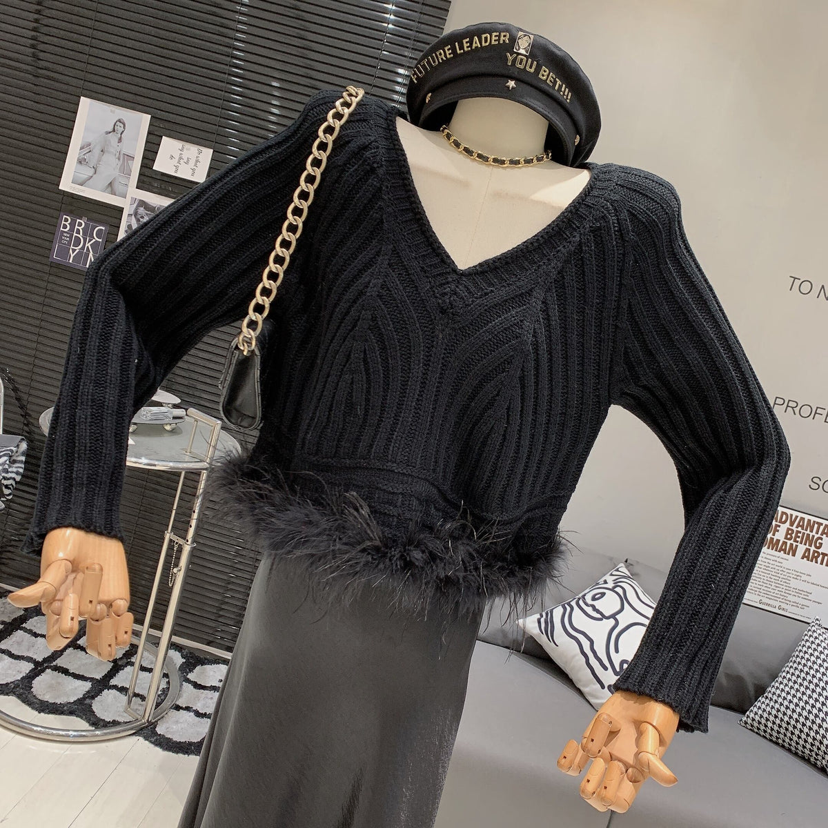 【tops】ファーニットセーター　M28442