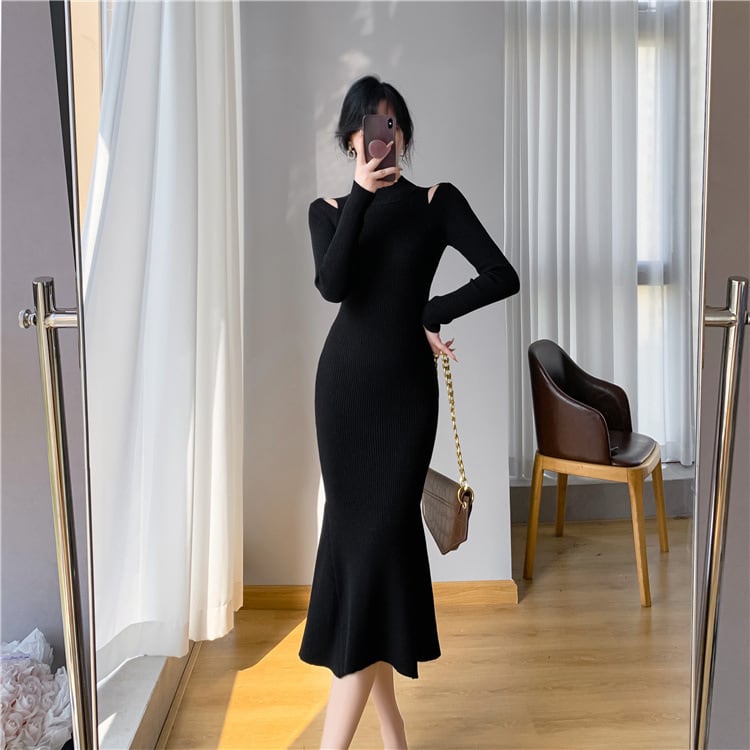 【dress】マーメイドニットワンピース　M28019