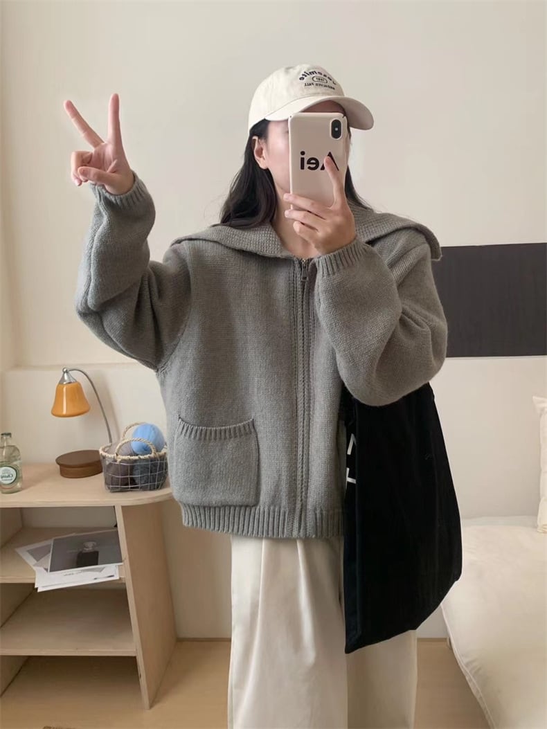 【outer】ファスナーニットカーデ　M25806