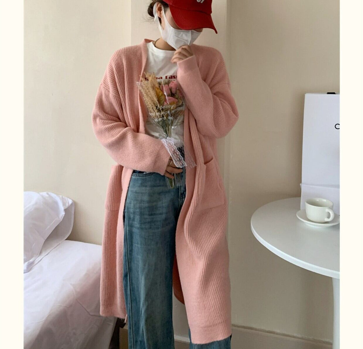【outer】ロング丈ニットカーデ　M19145