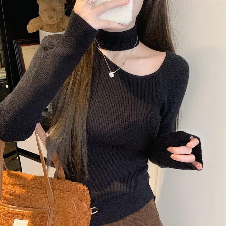 【tops】オフショルダーニットトップス　M28410
