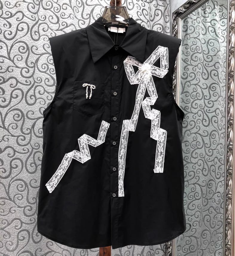 【tops】ノースリーブシャツトップス　M24074