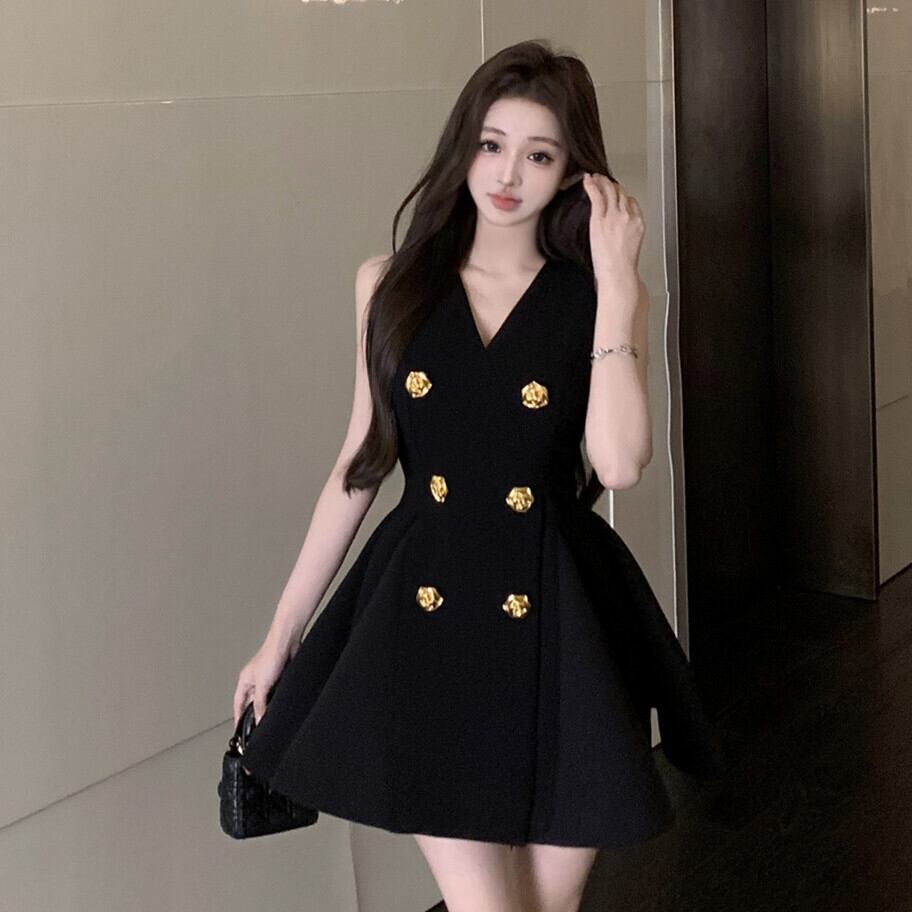 【dress】Vネックノースリーブワンピース　M29828
