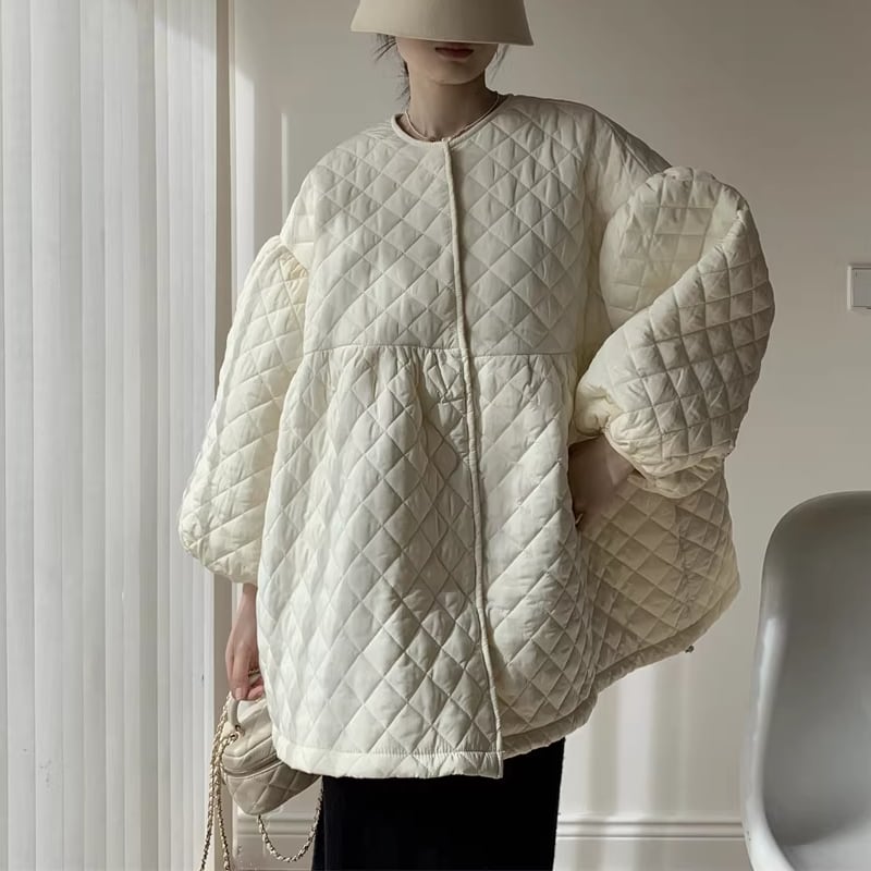 【outer】中綿キルティングロングコート Q7719