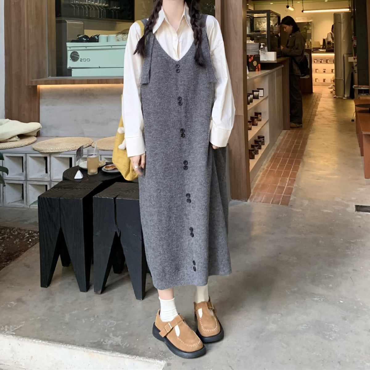 【dress】ボタンデザインベストワンピース　N2711