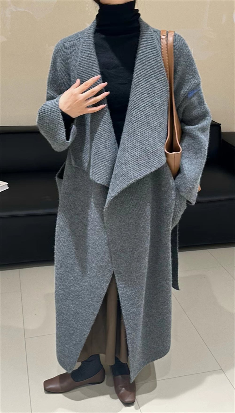 【outer】ロング丈ニットカーデ　M25614