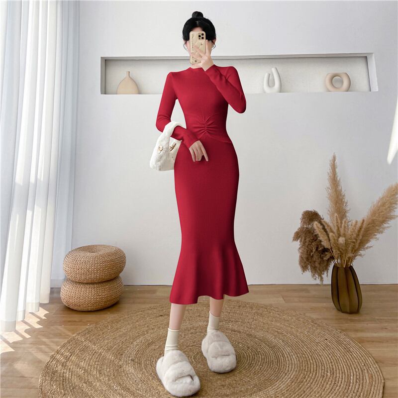 【dress】マーメイドニットワンピース Q7183
