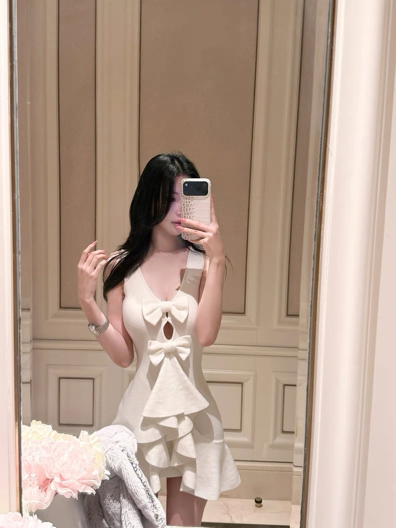 【dress】リボンミニワンピース　N3540