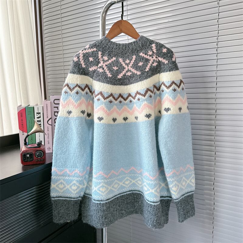 【outer】ジャカードニットカーデ　M27376