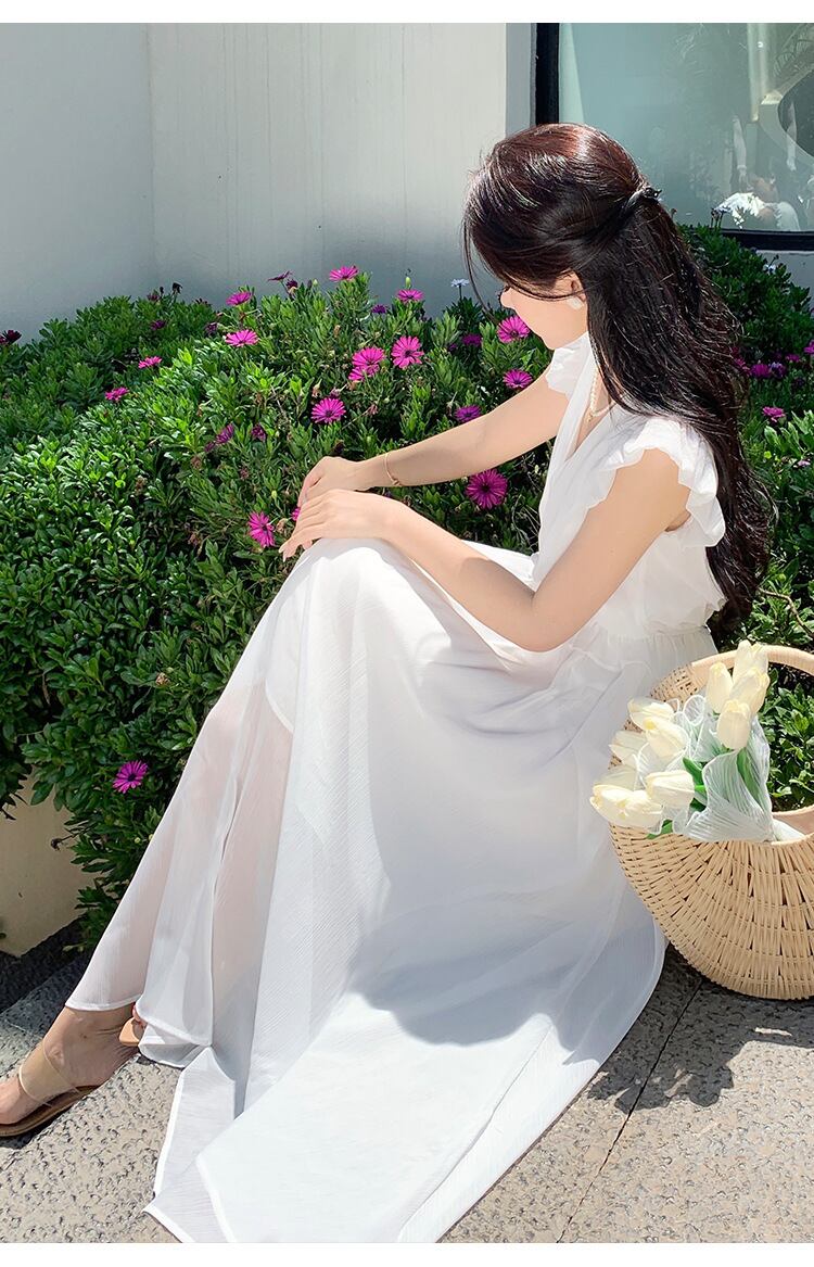 【dress】ギャザー海旅行ワンピース G20066