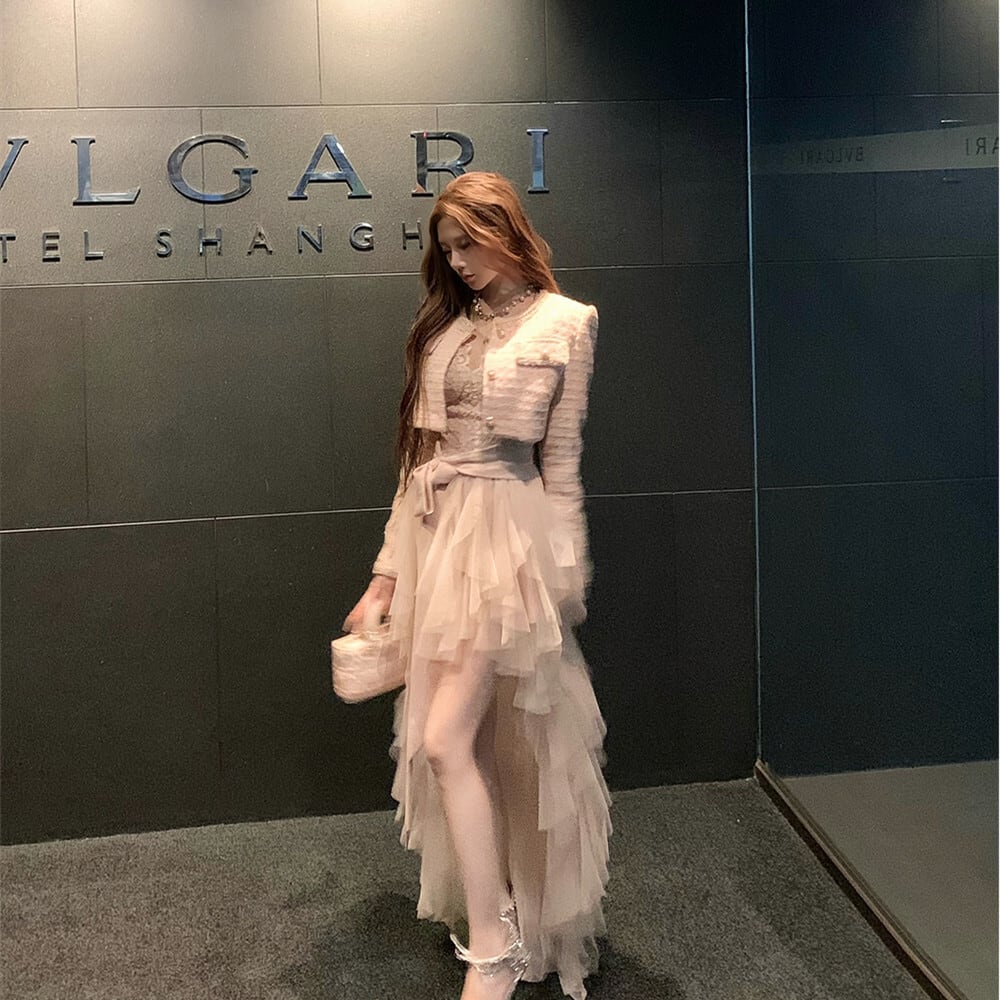 【dress】イレヘムチュールワンピース　N3411