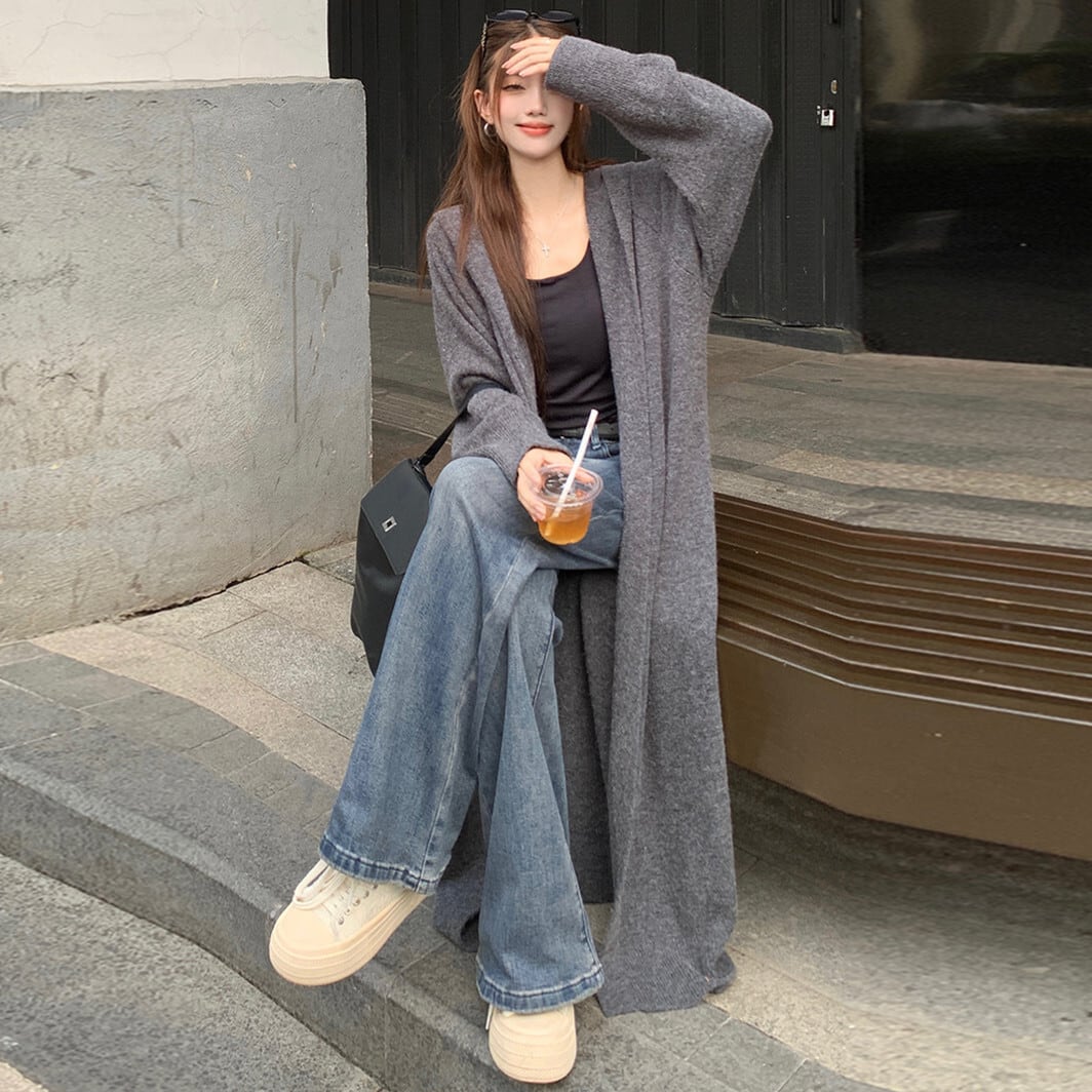 【outer】ロング丈ニットカーデ　M26335