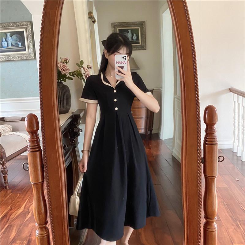 【dress】夏好感度UP!気質満点シンプルレトロレディース プラスサイズワンピース