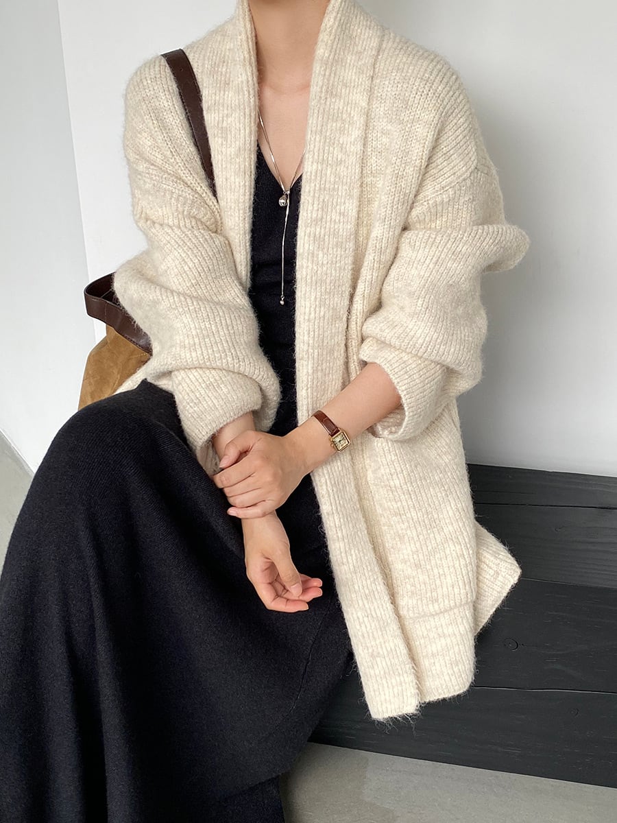 【outer】ロングニットカーディガン Q7242