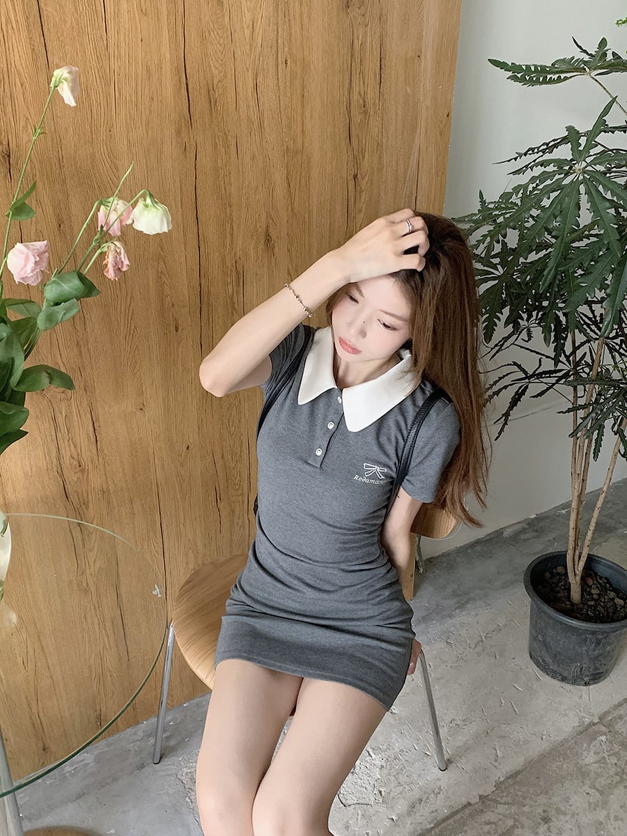 【dress】POLOネックワンピース　M24835