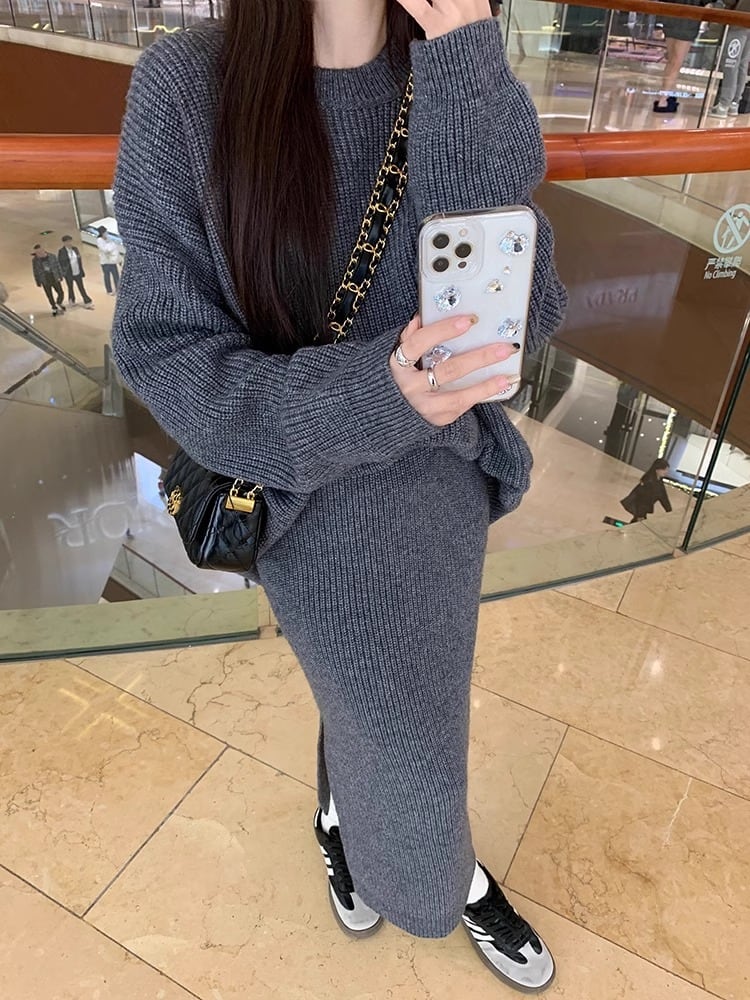 【set】ニットセーター×スカートセット　M26237