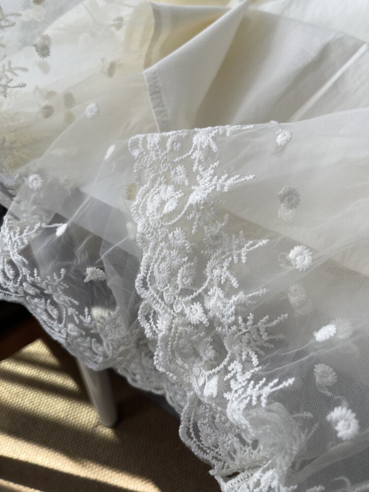 【tops】レース切り替えシャツブラウス　M29700
