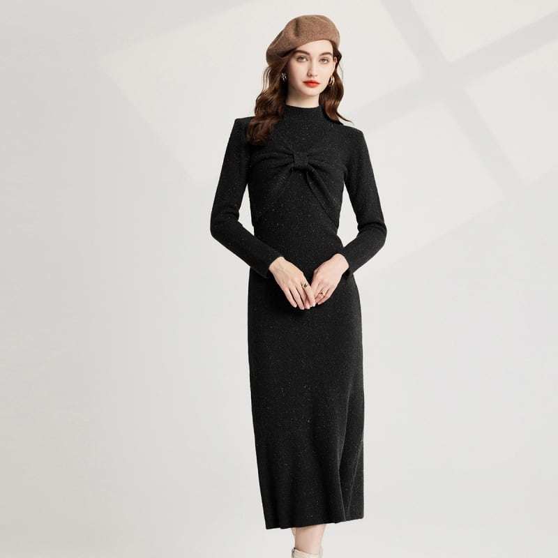 【dress】リボンニットトップス×ベストワンピースセット　M26251
