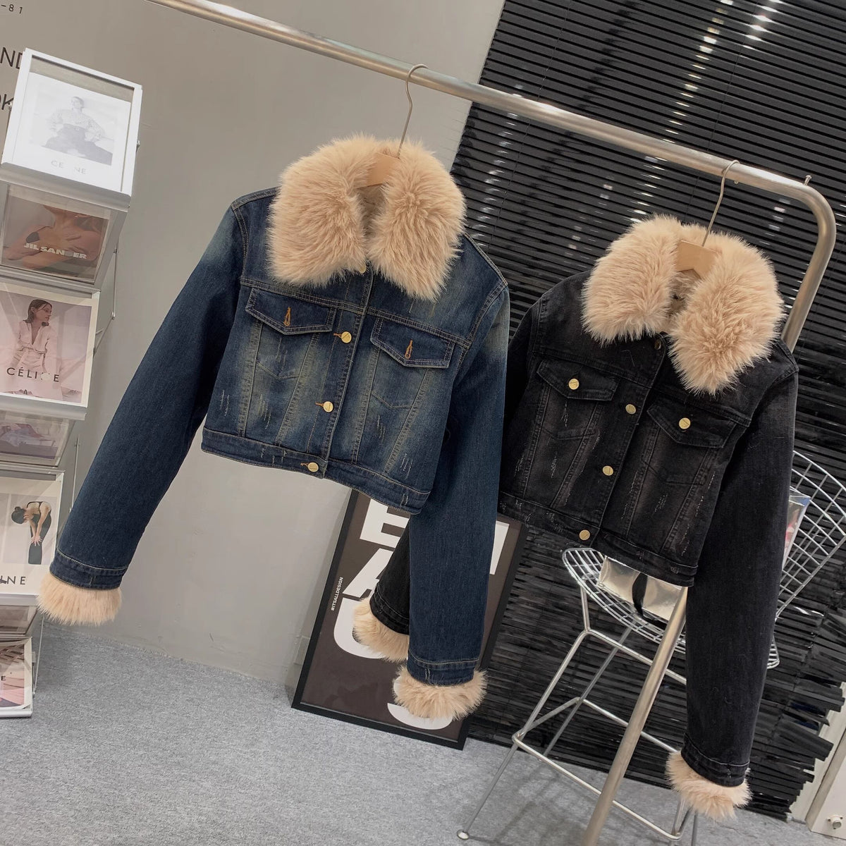 【outer】ファーデニムジャケット　M19110