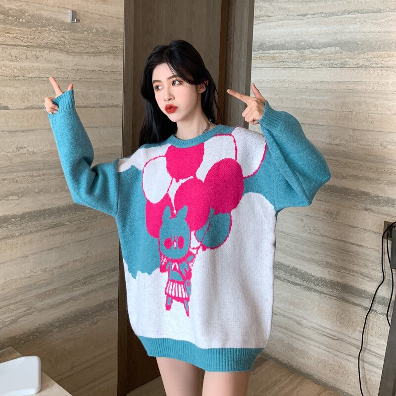 【tops】クルーネックニットセーター　M17997