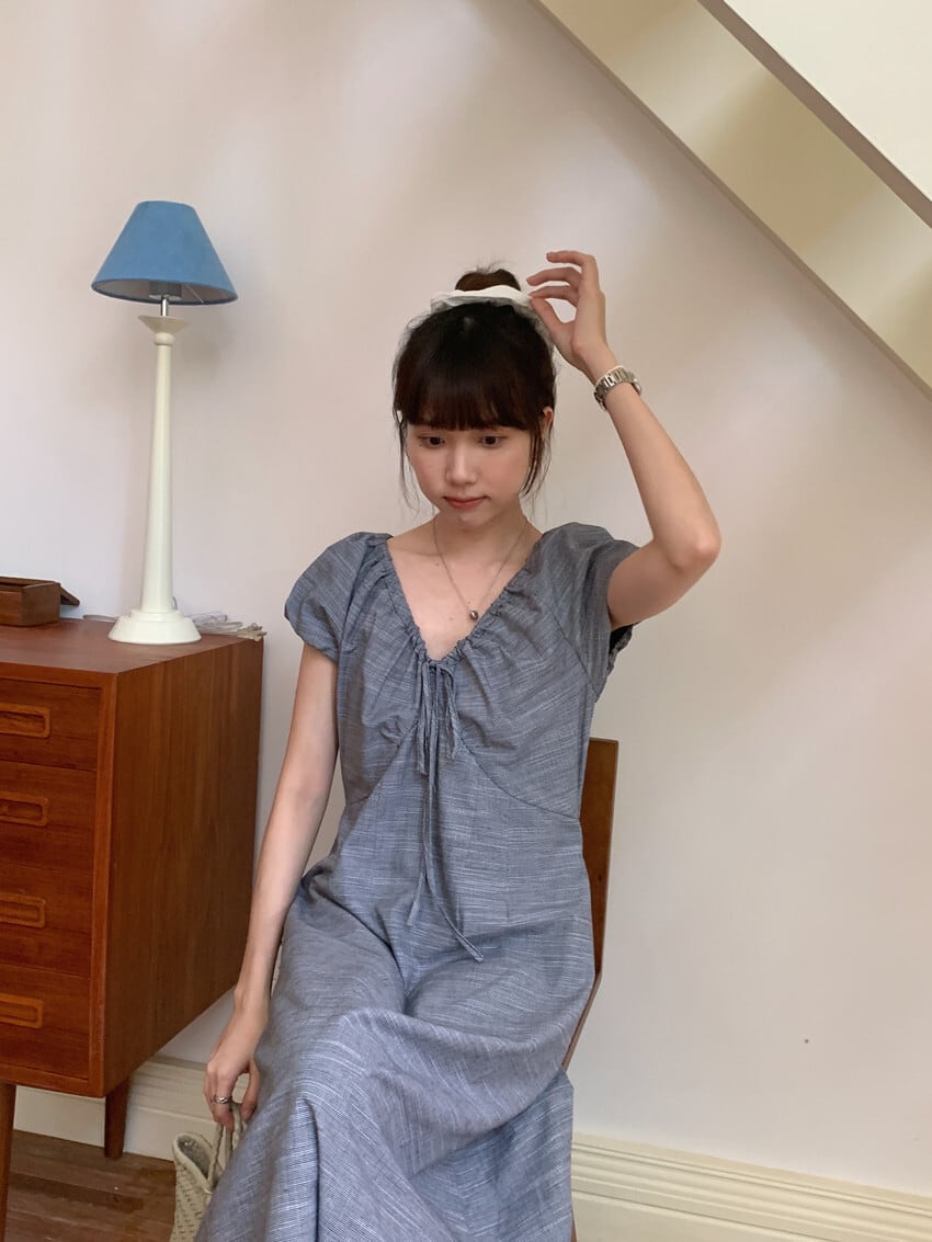 【dress】Vネックワンピース　M24642