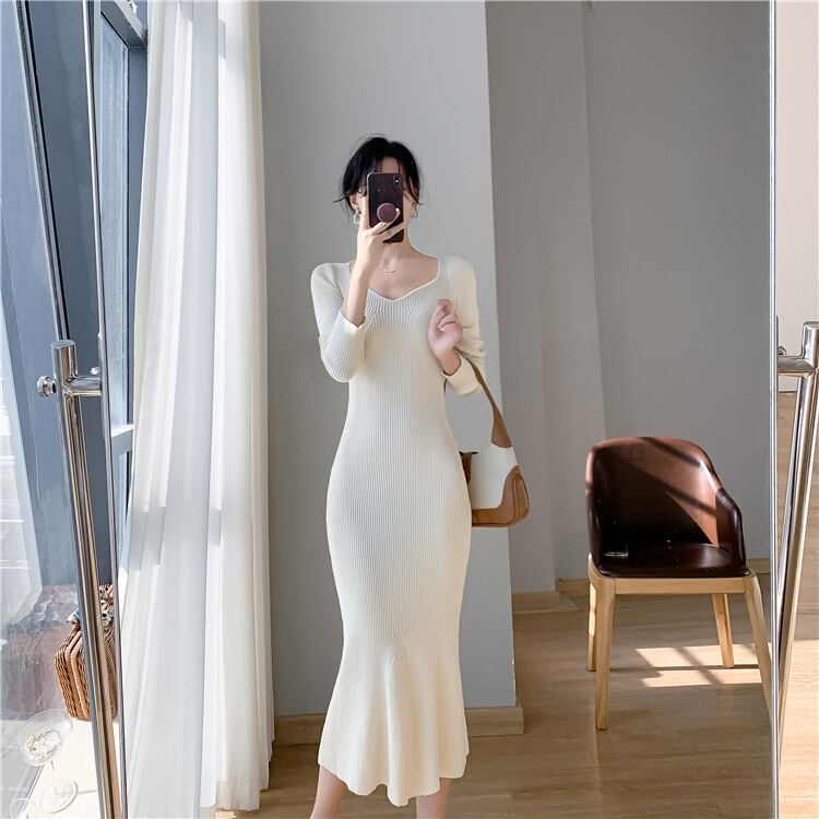 【dress】マーメイドニットワンピース　M28024
