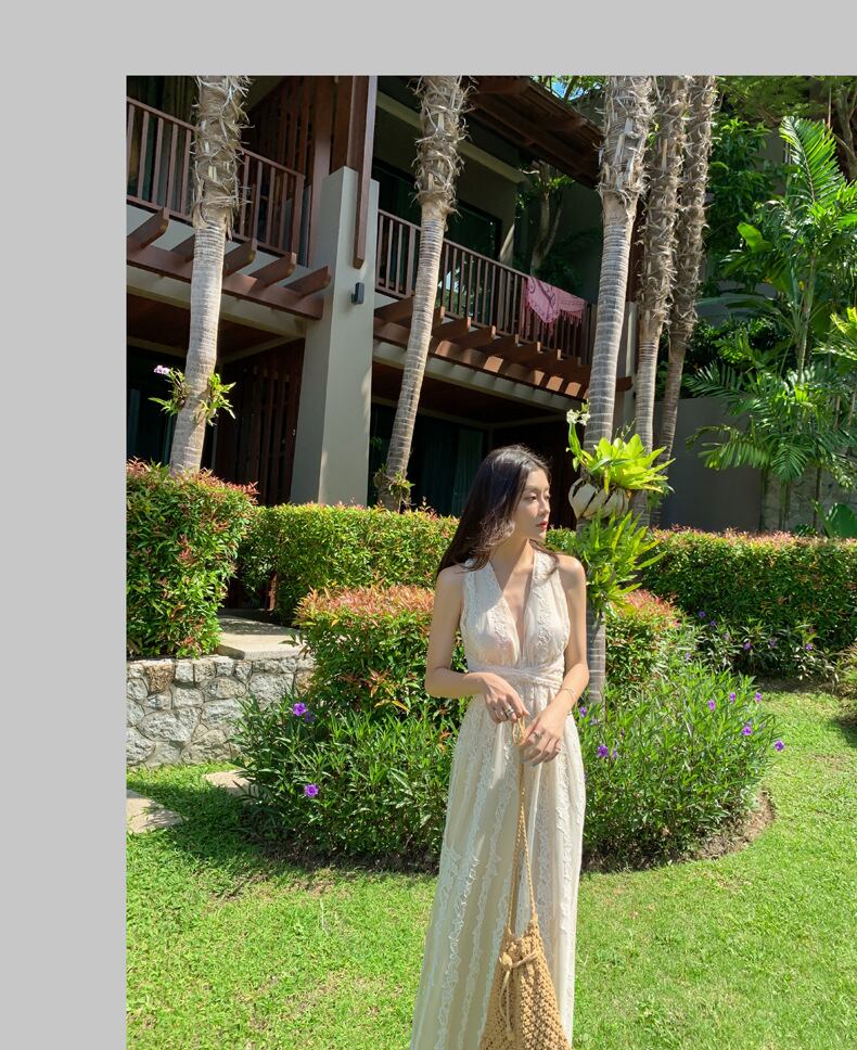 【set】Vネックレースバックで綺麗オールインワンG21327