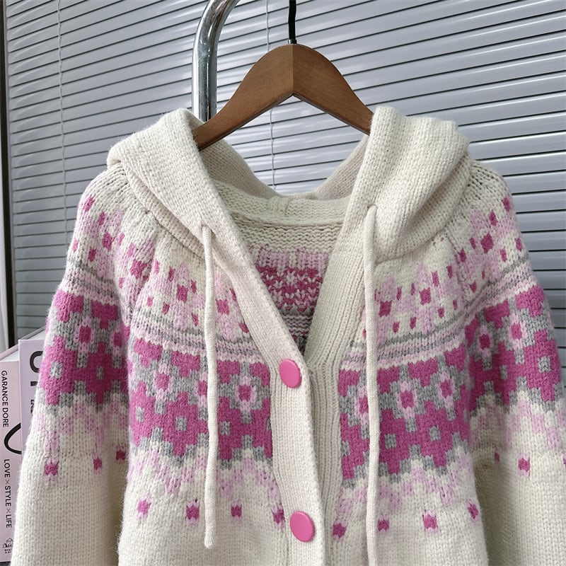 【outer】ジャカードニットカーデ　M28299