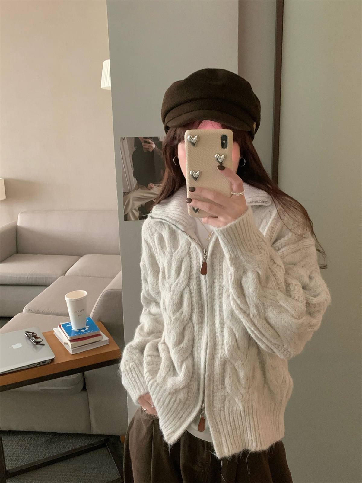 【outer】Wジップニットカーデ　M27741