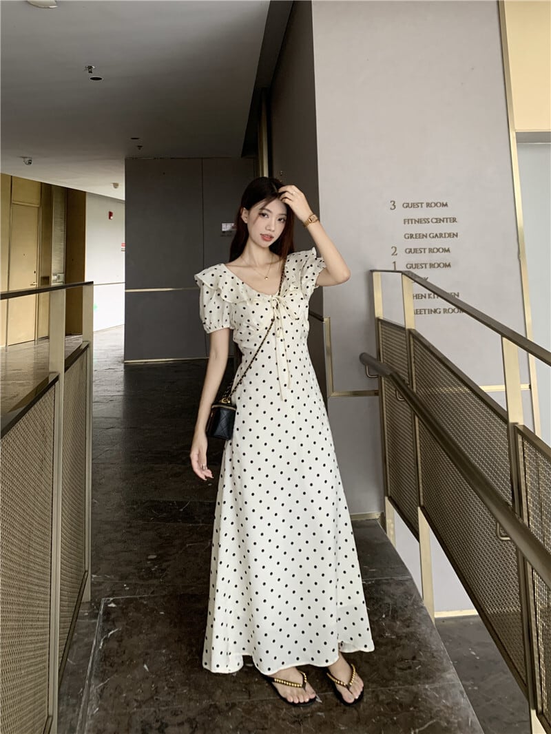 【dress】ドット柄ワンピース　M24031