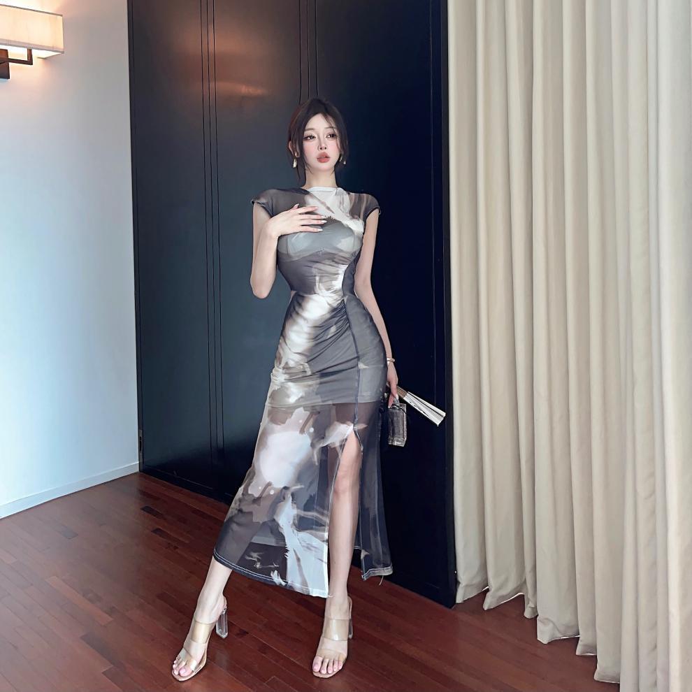 【dress】スリットワンピース　M25222