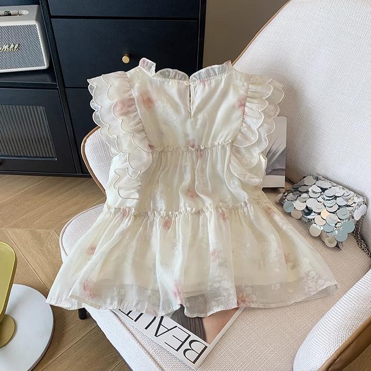 【tops】ギャザー花柄ブラウスF7505