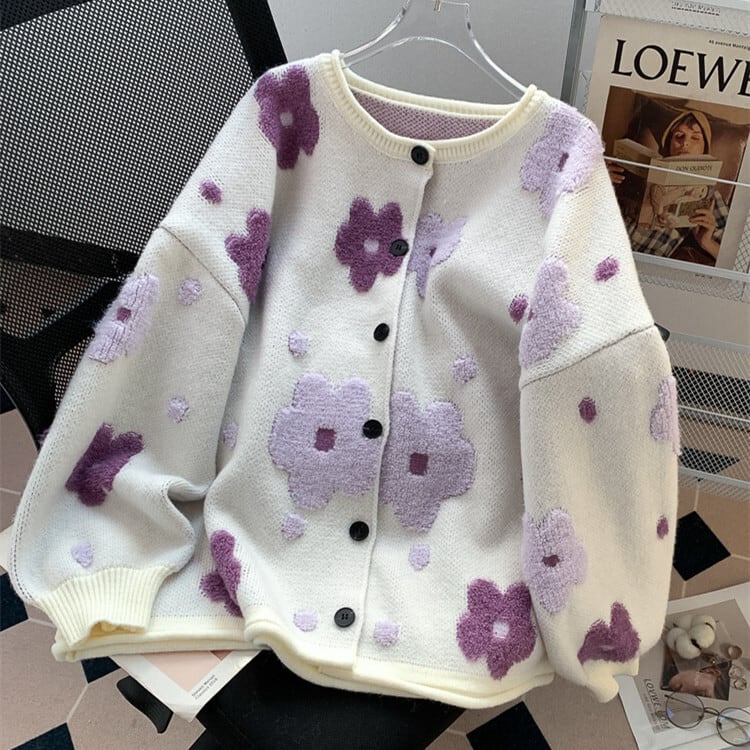 【outer】クルーネックニットカーデ　M26325