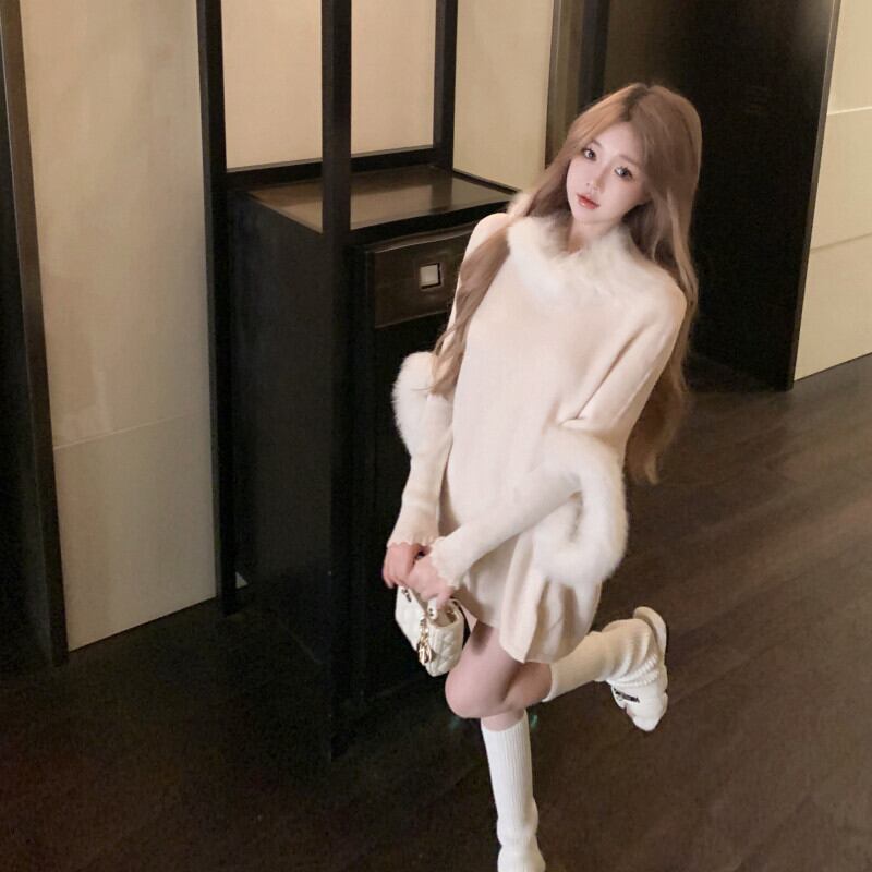 【tops】ファー付きケープ　M28504