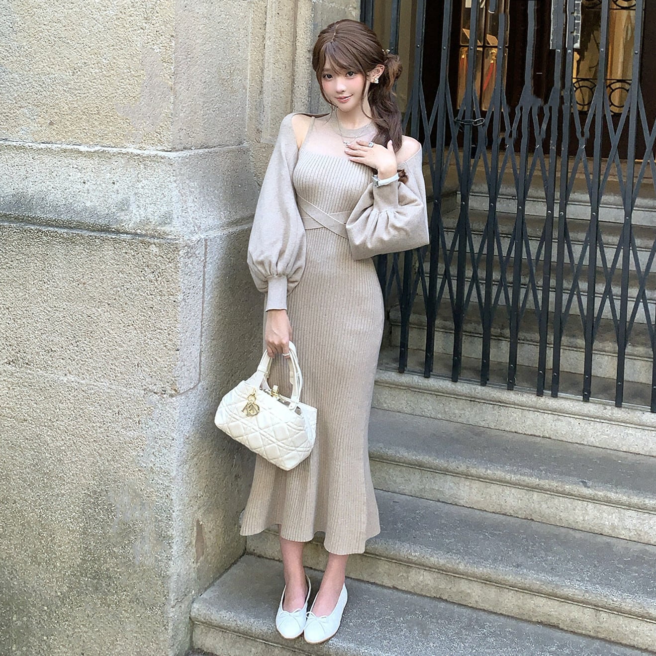 【set】4WAYシアードッキングワンピースセット N3462