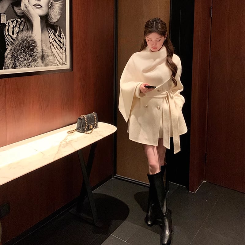 【outer】ショールカラーコート Q7361