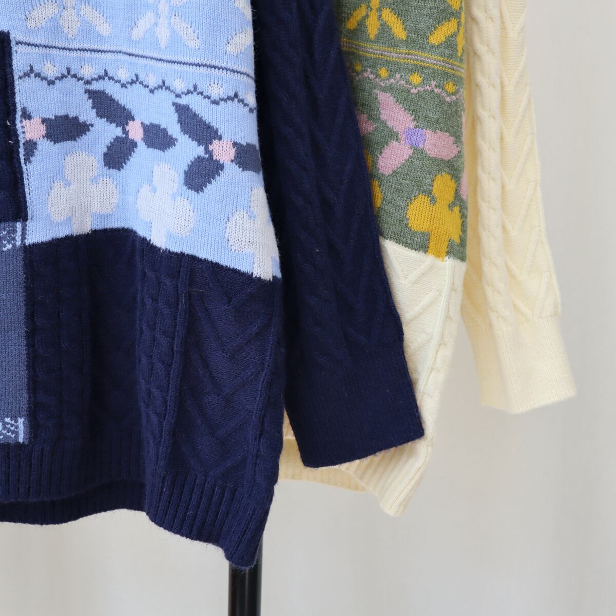 【tops】ドッキングニットセーター　M19099