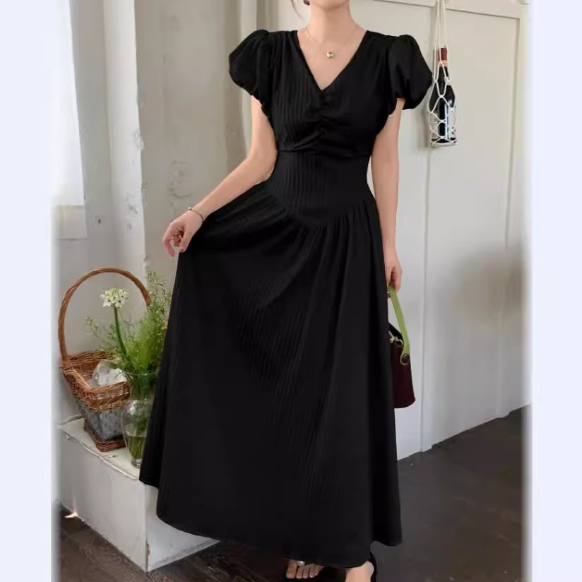 【dress】Vネックワンピース　M24039