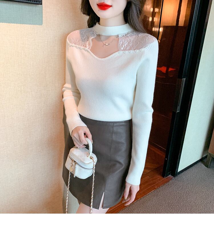 【tops】レースドッキングニットトップス　M27628