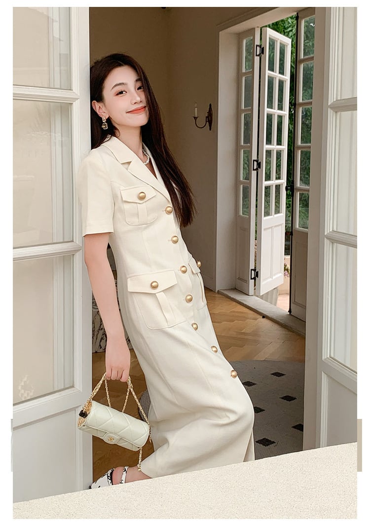 【dress】フラップポケットワンピース　M24071