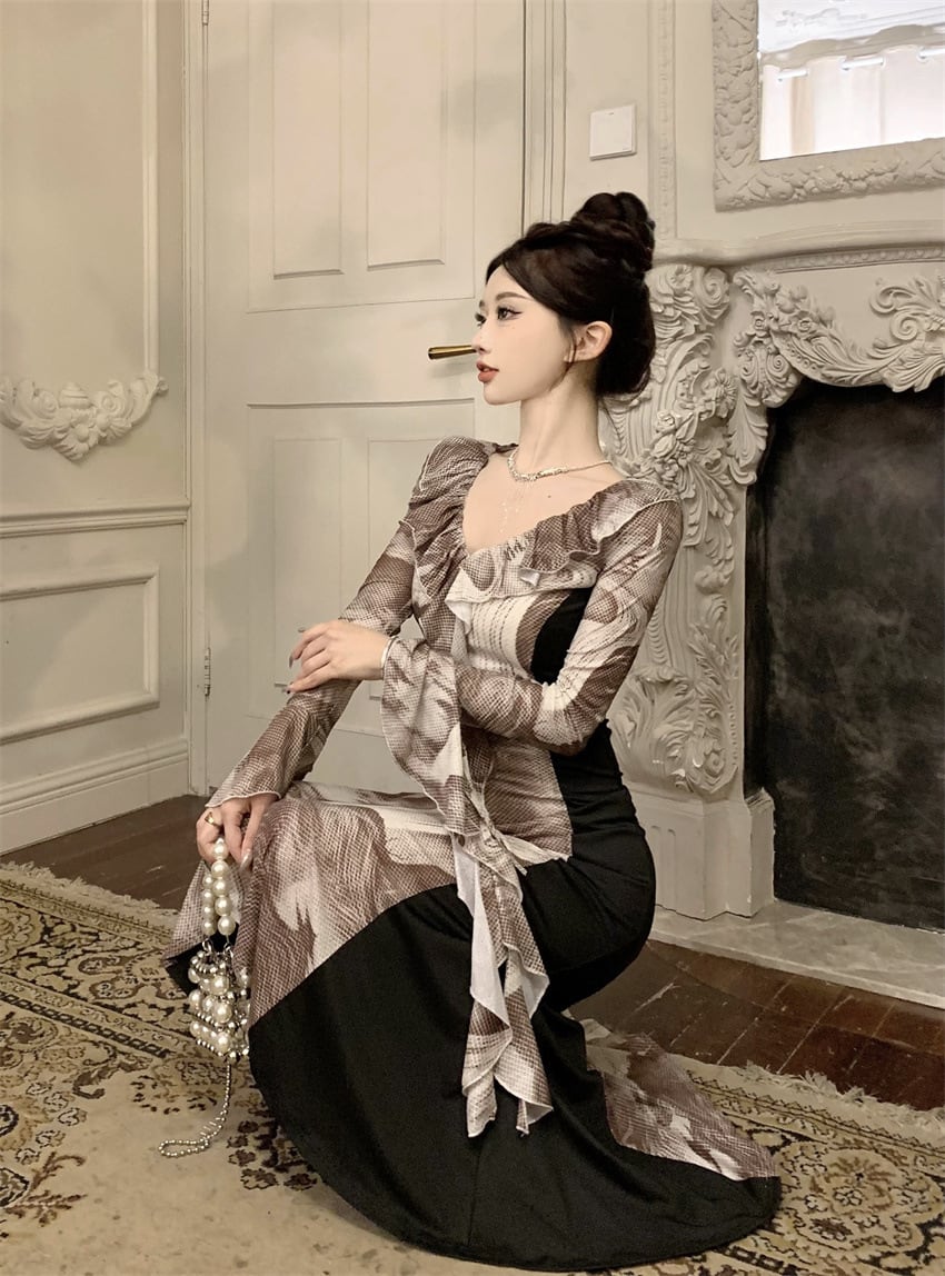 【dress】ドッキングフリルワンピース　M29500