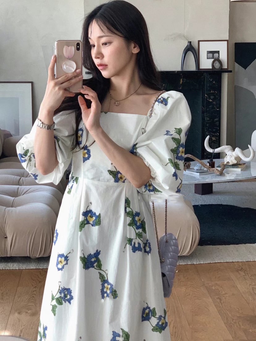 【dress】パフスリーブワンピース　M24735