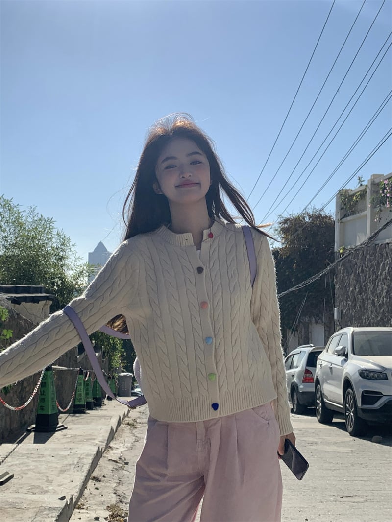 【outer】クルーネックニットカーデ　M26184