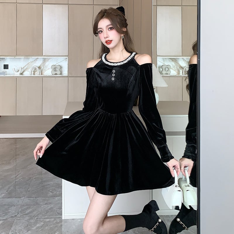 【dress】オフショルダーワンピース　M18564
