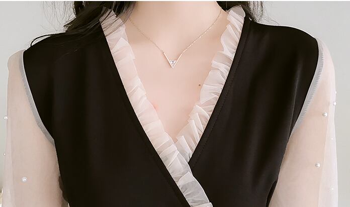 【dress】エレガント気質満点シンプル シフォン秋着痩せワンピース G1729