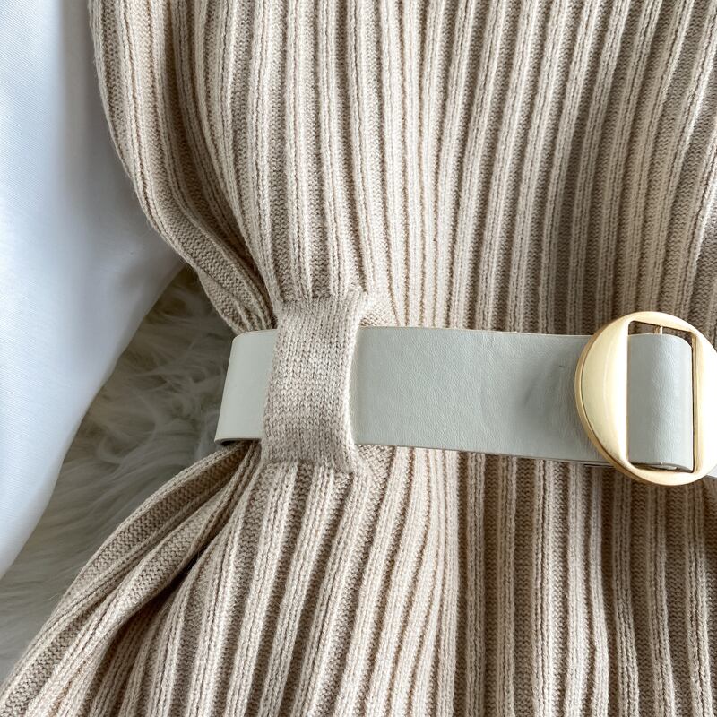 【set】好感度UP!気質満点レトロ韓国系着痩せニットベスト+シャツ２点セット G1682