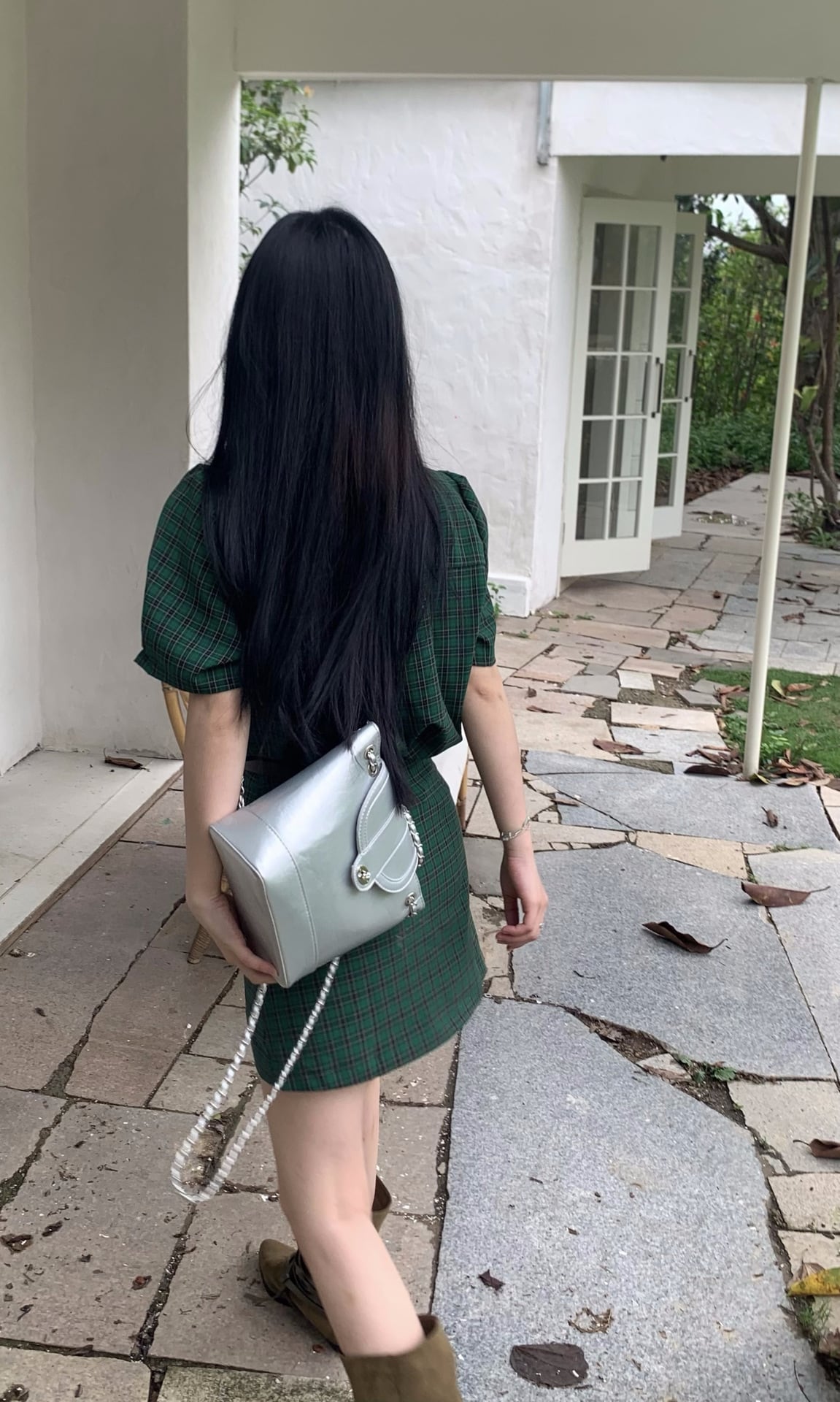 【set】チェック柄ブラウス+スカート２点セットG21572