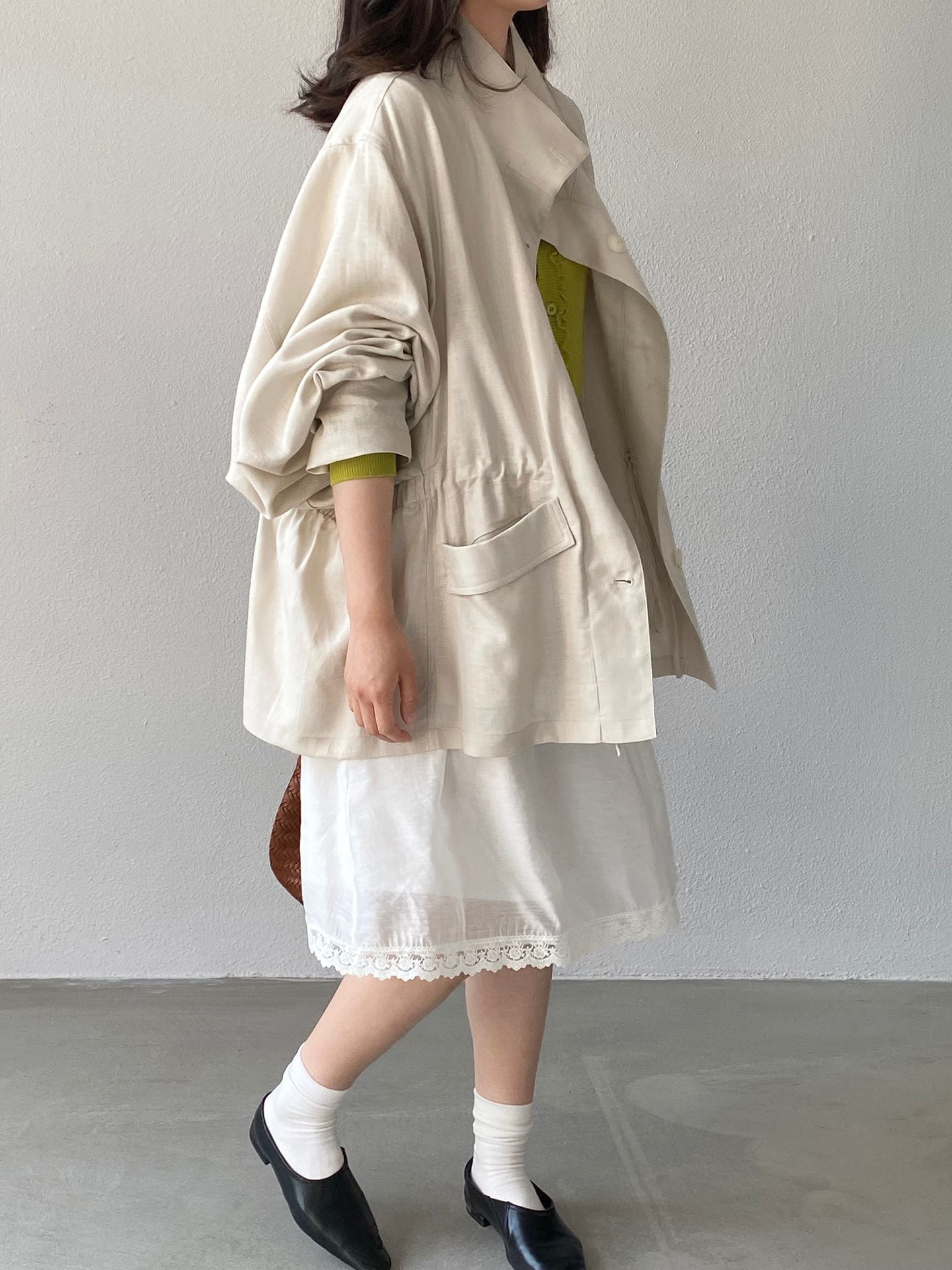 【outer】リネンコート Q8245
